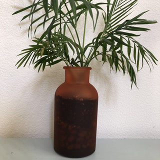 Bella Palm Plant Orange Opaque Vase MTS|111113