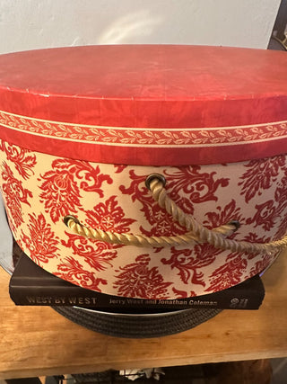 Hat Box 15 inch. Red Floral  MTS