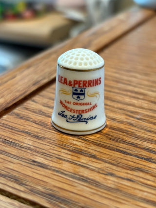 Vtg Thimble -Franklin Mint Porcelain "Lee & Perrin's" RCD|113034