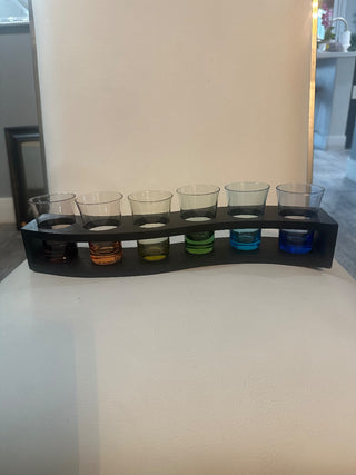 Colored Shot Glasses and Holder|79270