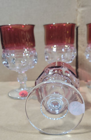 Set of 6 LG Cranberry Goblets RCD|120711