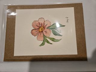 Pink Floral Blank Postcard/Env RCD