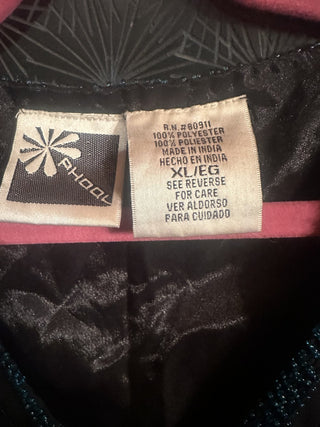 Vintage Sequin Butterfly Silk Blouse party top Size XL #63 VV MTS
