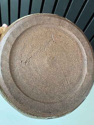 Handmade scalloped pottery dish RSV|100050