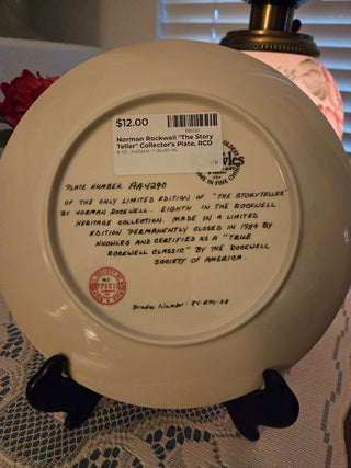 Norman Rockwell "The Story Teller" Collector's Plate, RCD