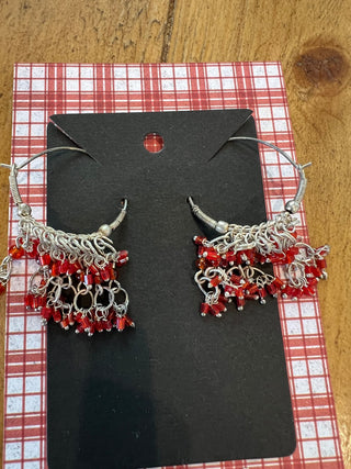 Sterling Silver Beaded Hoops MTS|124265