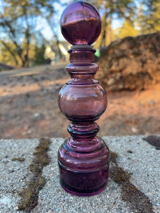 JP 7” vintage purple art glass with stopper