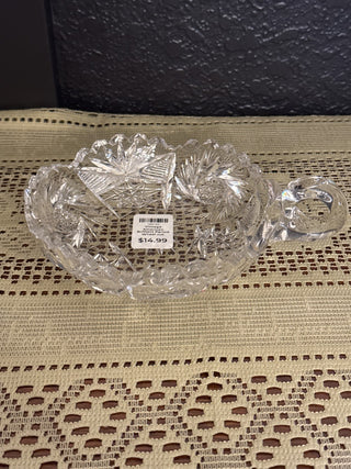 Vintage American Brilliant Period Wheel cut sawtooth Relish Bowl-RCD|85419