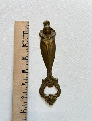 Vintage brass queen bottle opener|61289