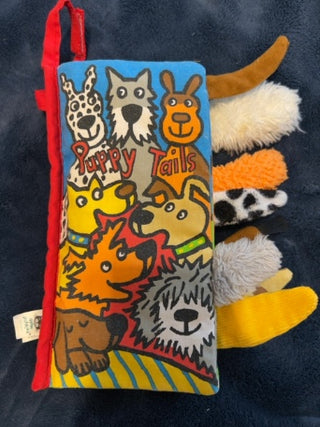Little Jellycat Puppy Tails soft cloth baby book