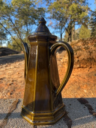 AS IS vintage Pfaltzgraff Heritage Green stoneware coffee pot & lid