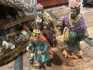 Vintage Italian Nativity Set with Stable 1970's 11" X 17" #63 VV MTS|130540