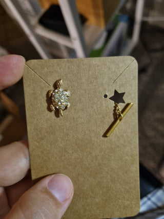 Vintage Turtle Pin with Chain