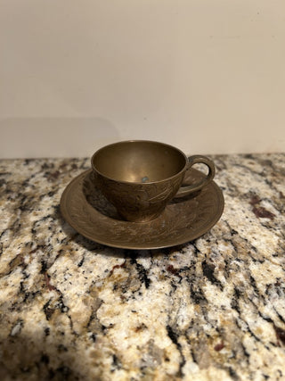 Vintage Brass Teacup and Saucer  MTS|75280