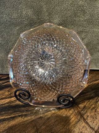 Vintage Indiana Marigold Carnival Glass Diamond Cut Bowl RSV|122309