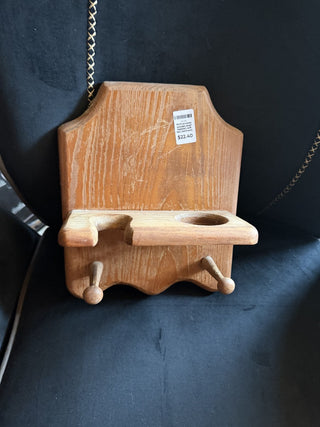 Multi purpose wooden shelf baseball, soft ball, bathroom vanity hair dryer holder ect #47 VV MTS
