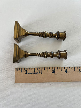 Vintage brass mini candlestick set of 2, RSV|77929