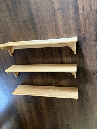 3 Wooden Hanging Wall Shelves (For Pickup Only) RCD