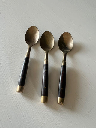 Vintage Thai wood and brass spoon RSV|121340