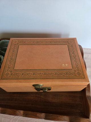 Vtg. Leather Music Jewelry Box-Pink