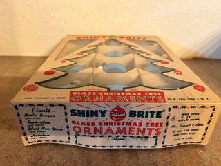 Vintage Box Shiny Brite  Solid Blue Ornaments RSV|132634