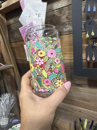 Flower Burst Glass Can Cup Only RSV NP|79863
