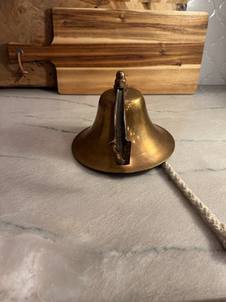 Brass Nautical Bell with pull and wall mount|107123