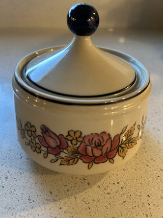 Vintage Creamer and Sugar Bowl with Lid, 3 Piece Set    MTS