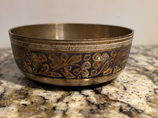 Vintage Brass Enamel Bowl/Trinket Dish   MTS|75265