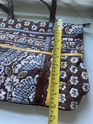 Large Brownw Flowers VERA BRADLEY Bag|96697
