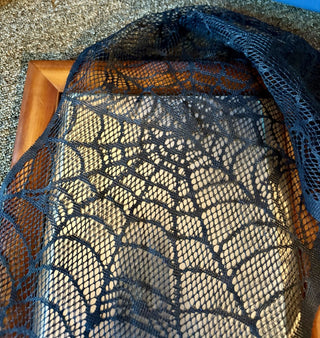 SHAWL or scarf, black spiderweb HALLOWEEN   RSV
