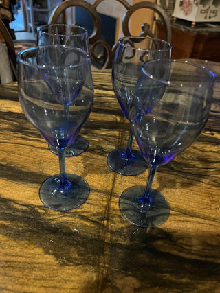 Small Blue Wine Glass. RSV