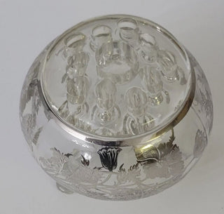 Vintage Viking Silver Overlay Vase 4.5 X 4.5 with removable glass #62 VV MTS|120654