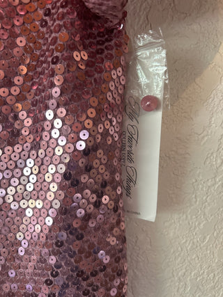 12F NWT Colleen Lopez Pink Sequin Blazer Size M MTS|66896