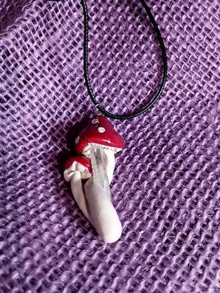 Twisted Red Mushrooms necklace
