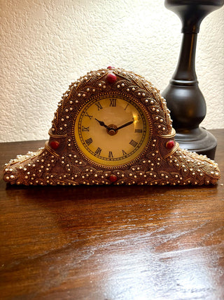 VTG. QUEEN CHAMBER. CLOCK W/ENAMELED|50455