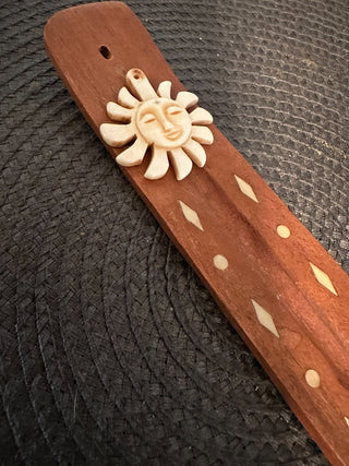 Incense Boat w/Sun, wood MTS|94953