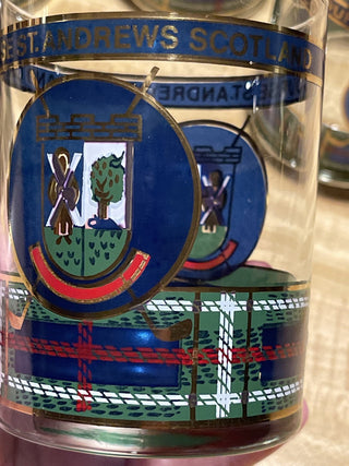 Golf Old Crs St Andrews Scot Plaid Rocks Glass, Each--SP MTS