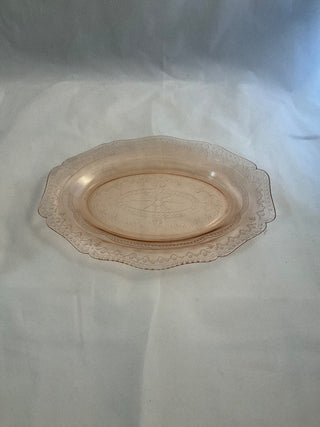 11” Pink Federal glass depression glass platter