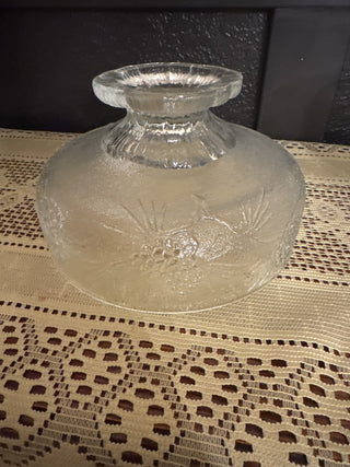 Vintage Tiara Indiana Glass Ponderosa Pine Clear Footed Serving Bowl-RCD