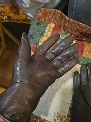 Vintage Cognac Leather Gloves