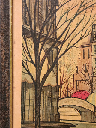 1970s Painting Venice on Cardboard w/ metal frame RSV