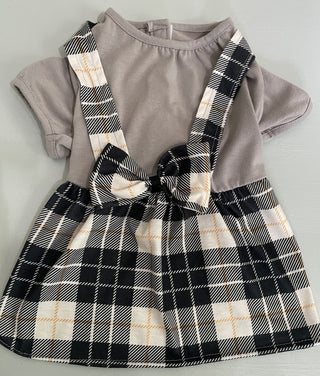 Small Pet Dog Plaid Dress MTS