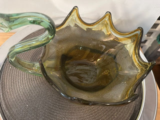 Swan Clear Green Hand-blown Glass Large MTS|76347