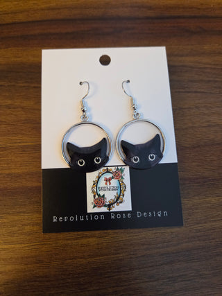 Stainless Steel Cat Hoop Earrings