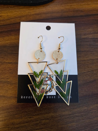 Resin Leaf Pressed Earrings