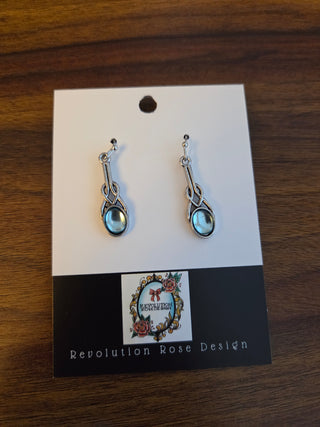 Stainless Steel Sea Blue Earrings