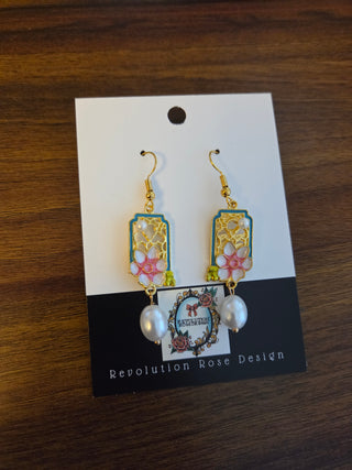 Vtg. Inspired Floral Earrings