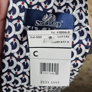 Men's - Stafford Blue/White/Red Geometric Necktie (BRI) - MTS|143107