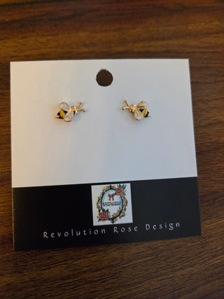 Gold Plated Bee Earrings